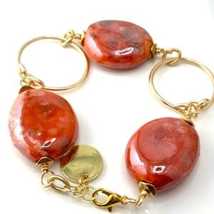 Red Porcelain Stone Bracelet